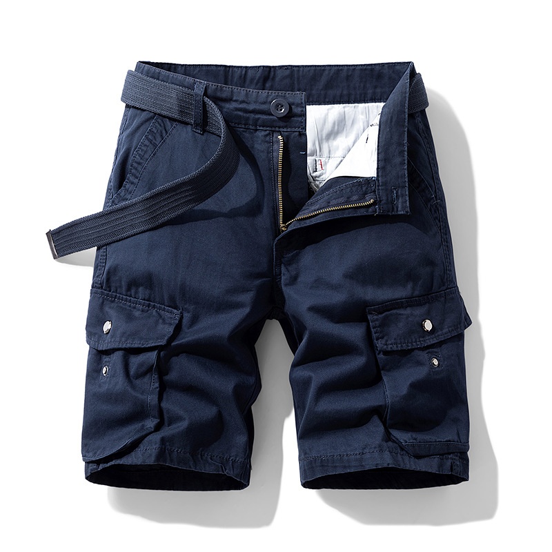 Functional Techwear-Style Multi-Pocket Men's Cargo Shorts for Summer Streetwear  (Belt Not Included)