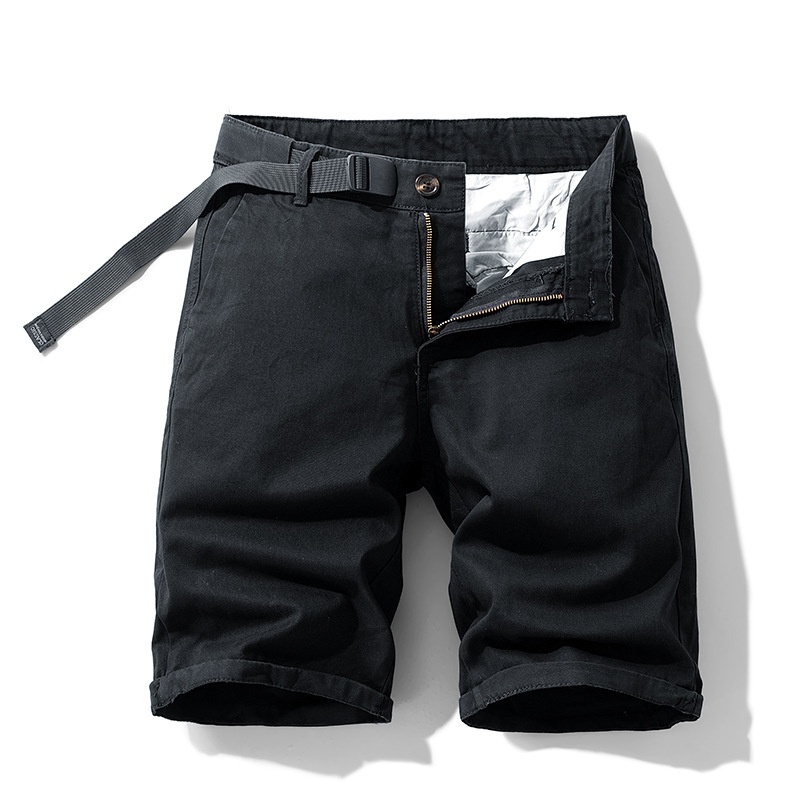 Elegant Solid Tone Summer Men's Cargo Shorts for Casual Wear  (Belt Not Included)