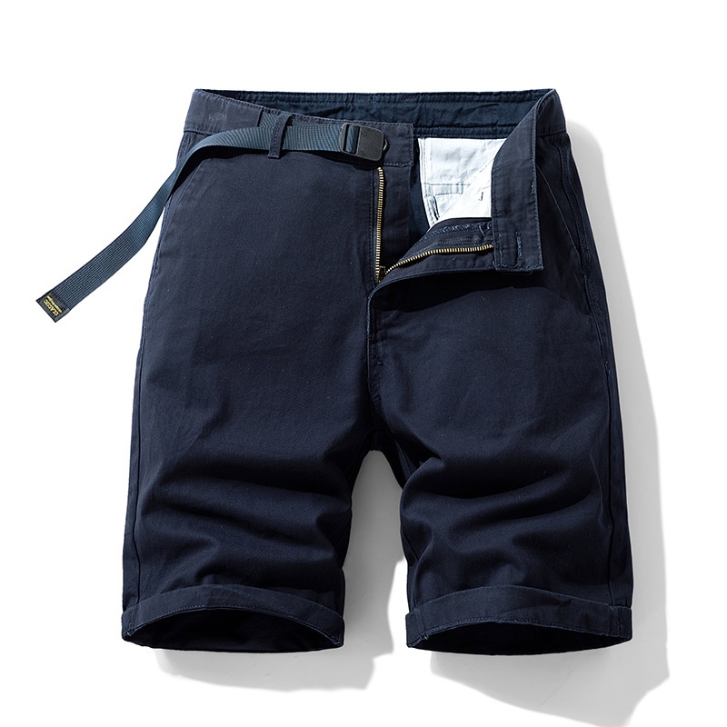 Elegant Solid Tone Summer Men's Cargo Shorts for Casual Wear  (Belt Not Included)