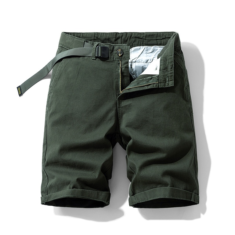 Elegant Solid Tone Summer Men's Cargo Shorts for Casual Wear  (Belt Not Included)