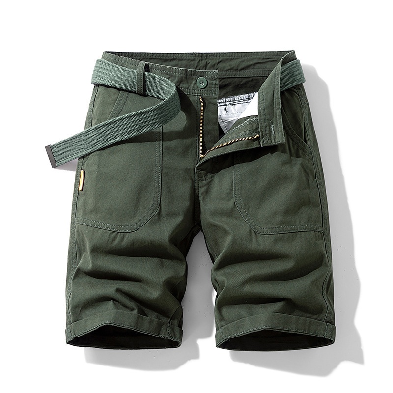 Relaxed Fit Vintage-Inspired Men's Cargo Shorts for Summer Casual Wear  (Belt Not Included)