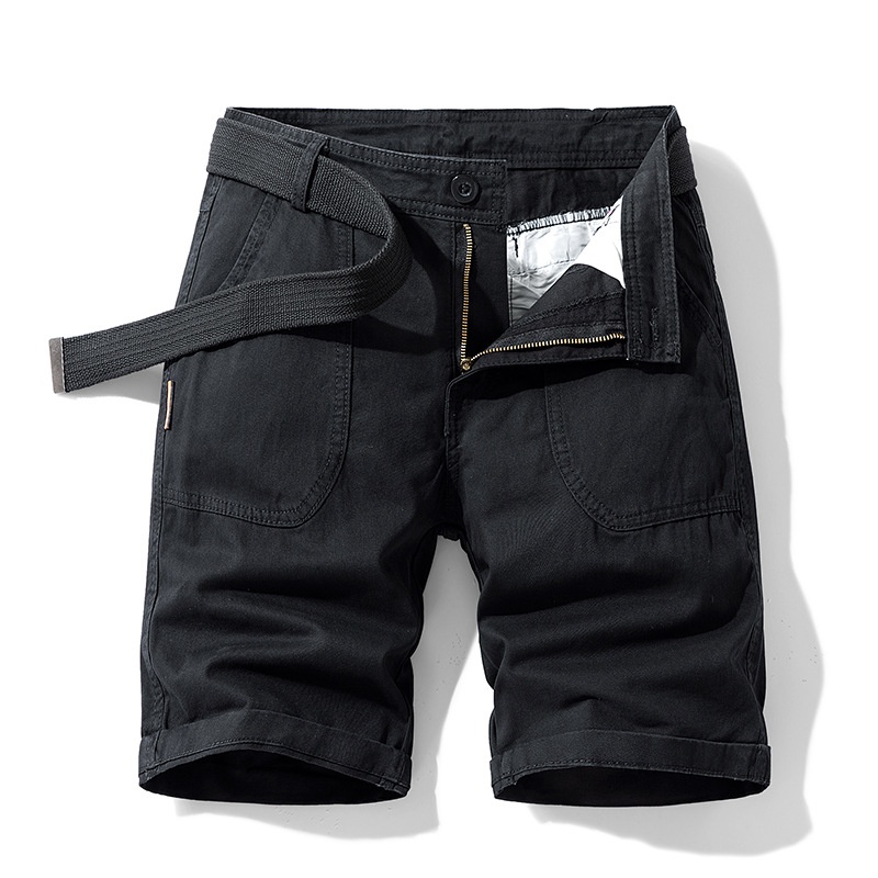 Relaxed Fit Vintage-Inspired Men's Cargo Shorts for Summer Casual Wear  (Belt Not Included)