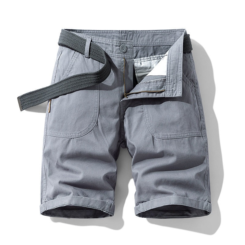 Relaxed Fit Vintage-Inspired Men's Cargo Shorts for Summer Casual Wear  (Belt Not Included)
