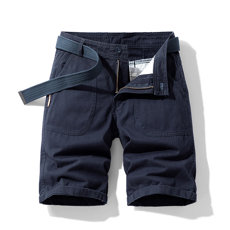 Relaxed Fit Vintage-Inspired Men's Cargo Shorts for Summer Casual Wear  (Belt Not Included)