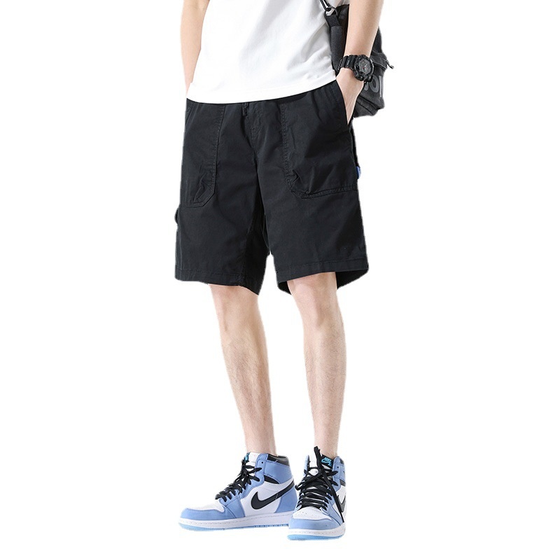 Pantalones cortos cargo elásticos de corte relajado para hombre para uso informal al aire libre