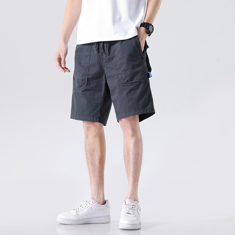 Pantalones cortos cargo elásticos de corte relajado para hombre para uso informal al aire libre