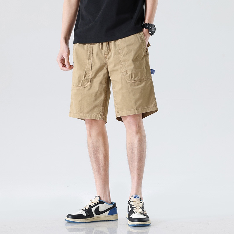 Pantalones cortos cargo elásticos de corte relajado para hombre para uso informal al aire libre