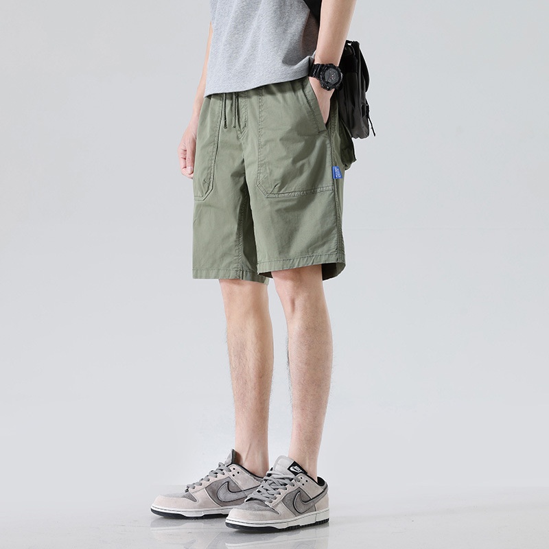 Pantalones cortos cargo elásticos de corte relajado para hombre para uso informal al aire libre