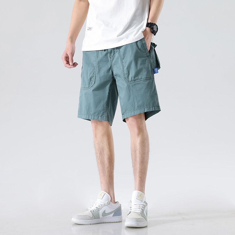 Pantalones cortos cargo elásticos de corte relajado para hombre para uso informal al aire libre