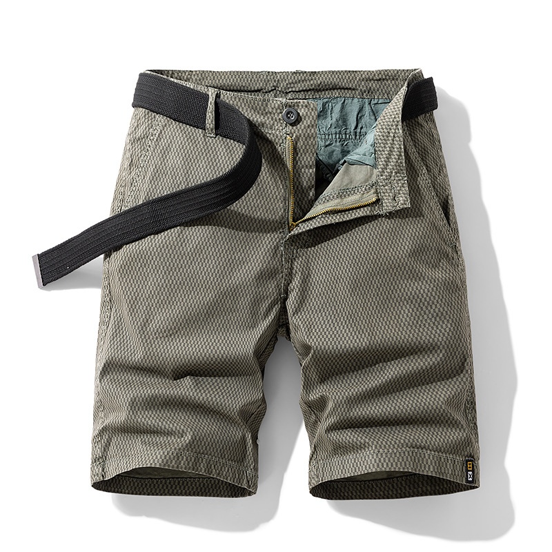 Striped Relaxed Fit Summer Men's Cargo Shorts with Belt (Belt Not Included)
