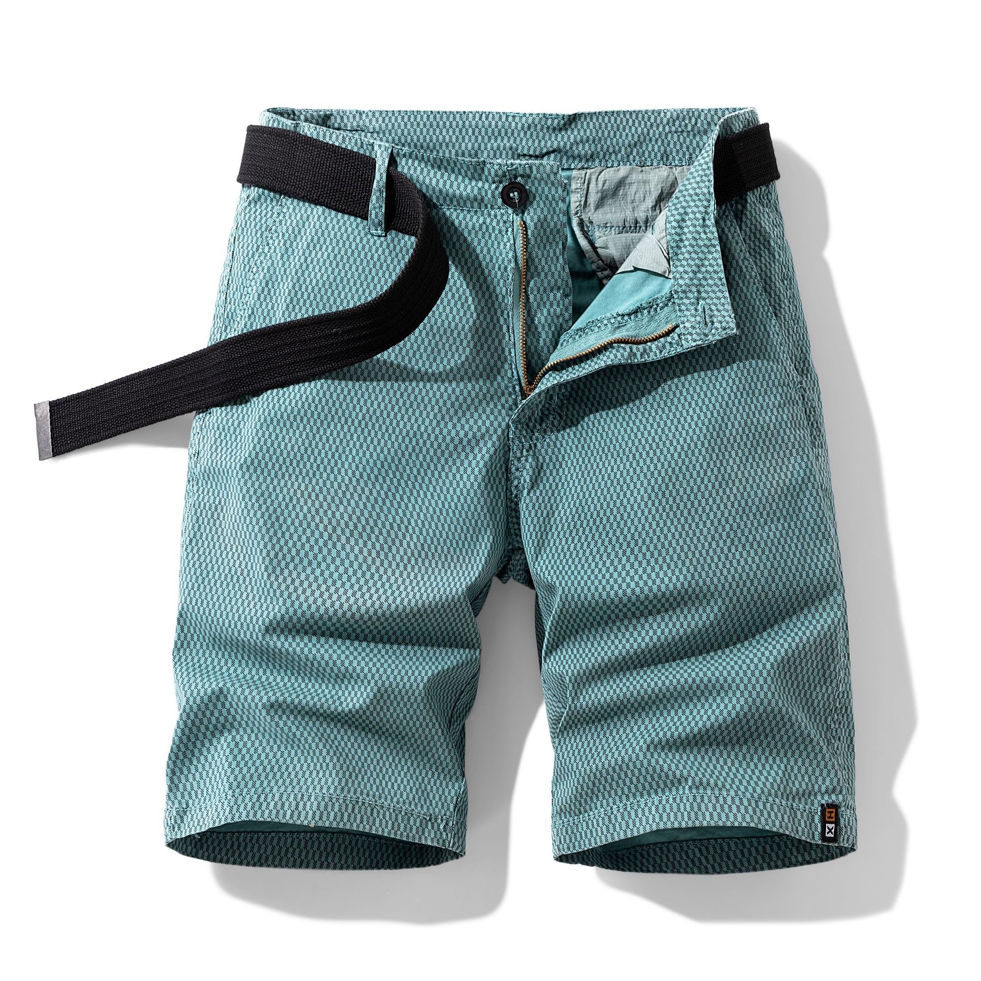 Striped Relaxed Fit Summer Men's Cargo Shorts with Belt (Belt Not Included)