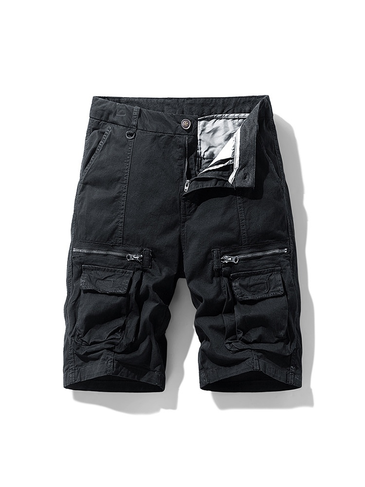 Pantalones cortos cargo vintage de corte relajado con múltiples bolsillos para hombre para usar en verano