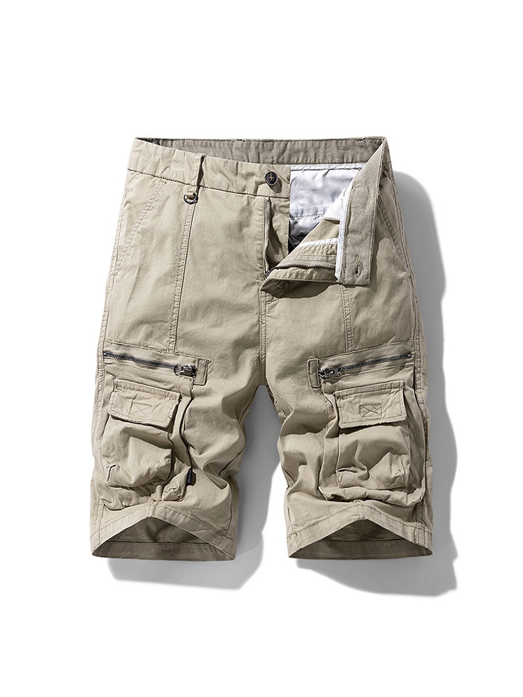 Pantalones cortos cargo vintage de corte relajado con múltiples bolsillos para hombre para usar en verano