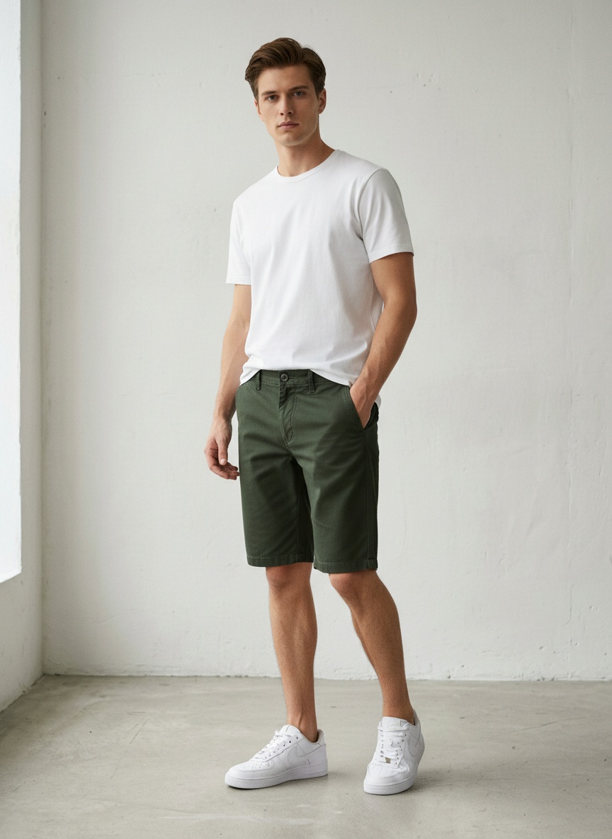 Pantalones cortos cargo sencillos y relajados para hombre, ideales para el verano.