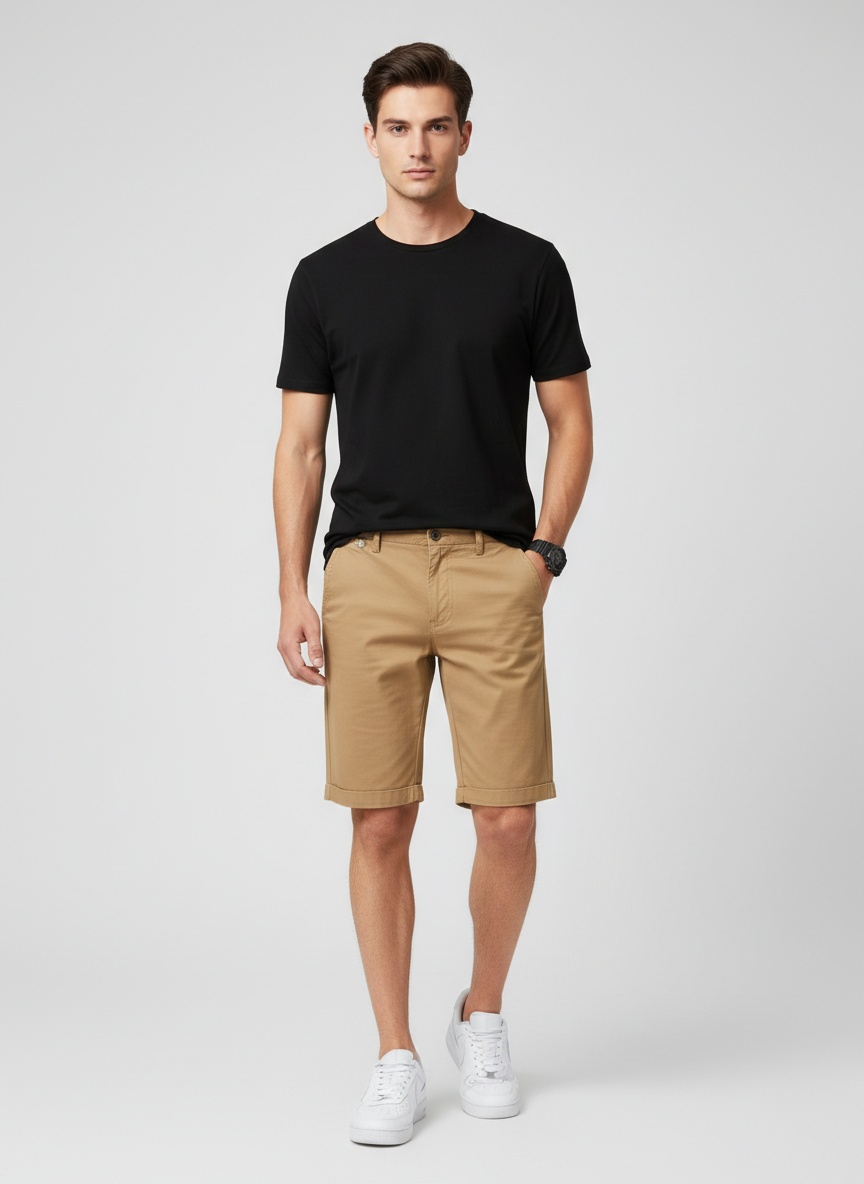 Pantalones cortos cargo sencillos y relajados para hombre, ideales para el verano.