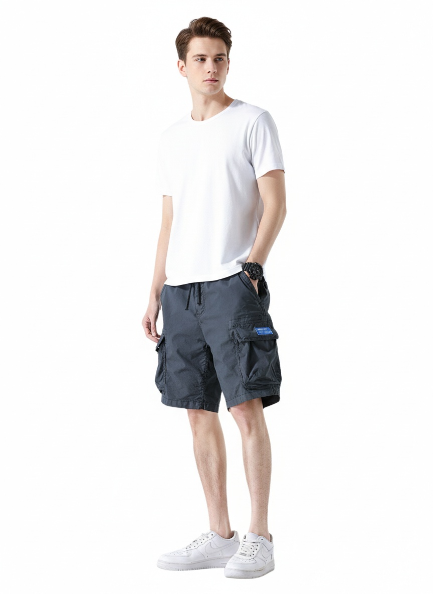 Relaxed Fit Multi-Pocket Men's Cargo Shorts for Versatile Outdoor Wear