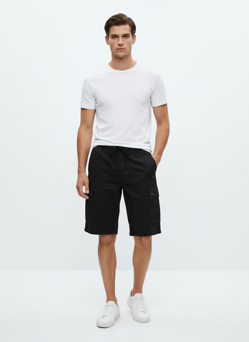 Relaxed Fit Vintage Streetwear Men's Cargo Shorts for Casual Summer Wear