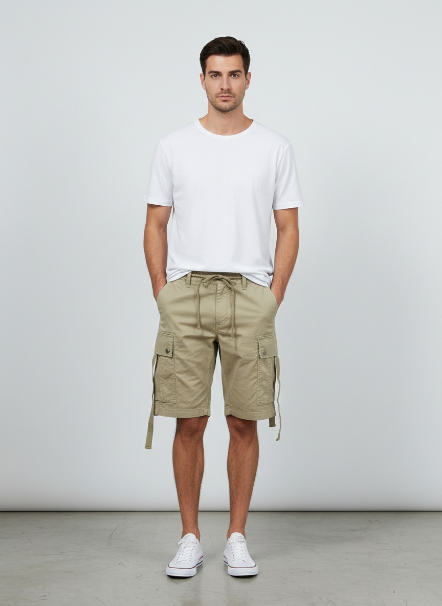 Relaxed Fit Vintage Streetwear Men's Cargo Shorts for Casual Summer Wear