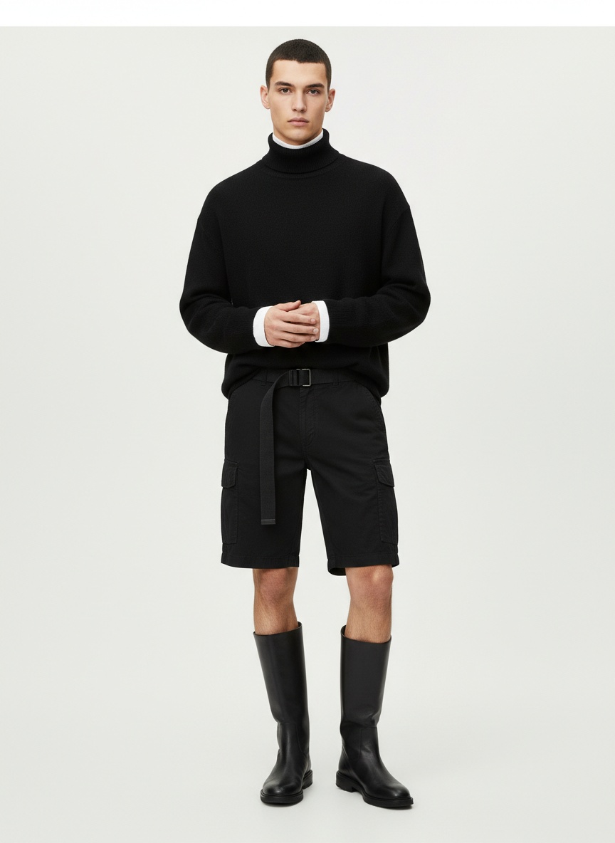 Pantalones cortos cargo vintage de verano para hombre, con múltiples bolsillos (cinturón no incluido)