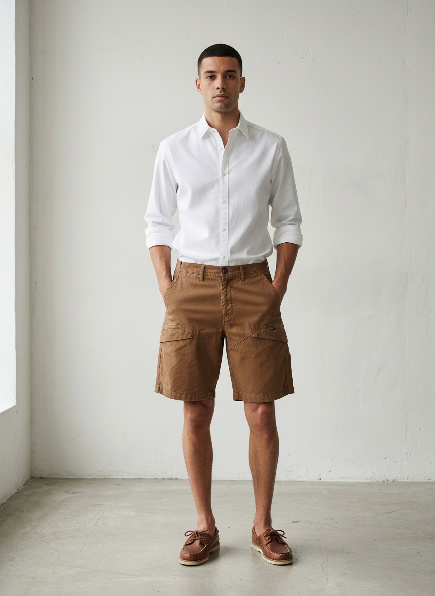 Pantalones cortos cargo vintage multibolsillos para hombre para uso informal de verano