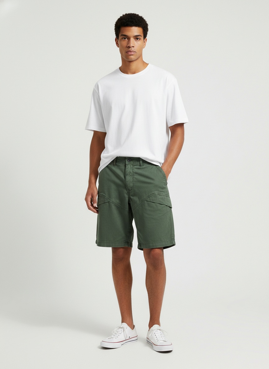 Pantalones cortos cargo vintage multibolsillos para hombre para uso informal de verano