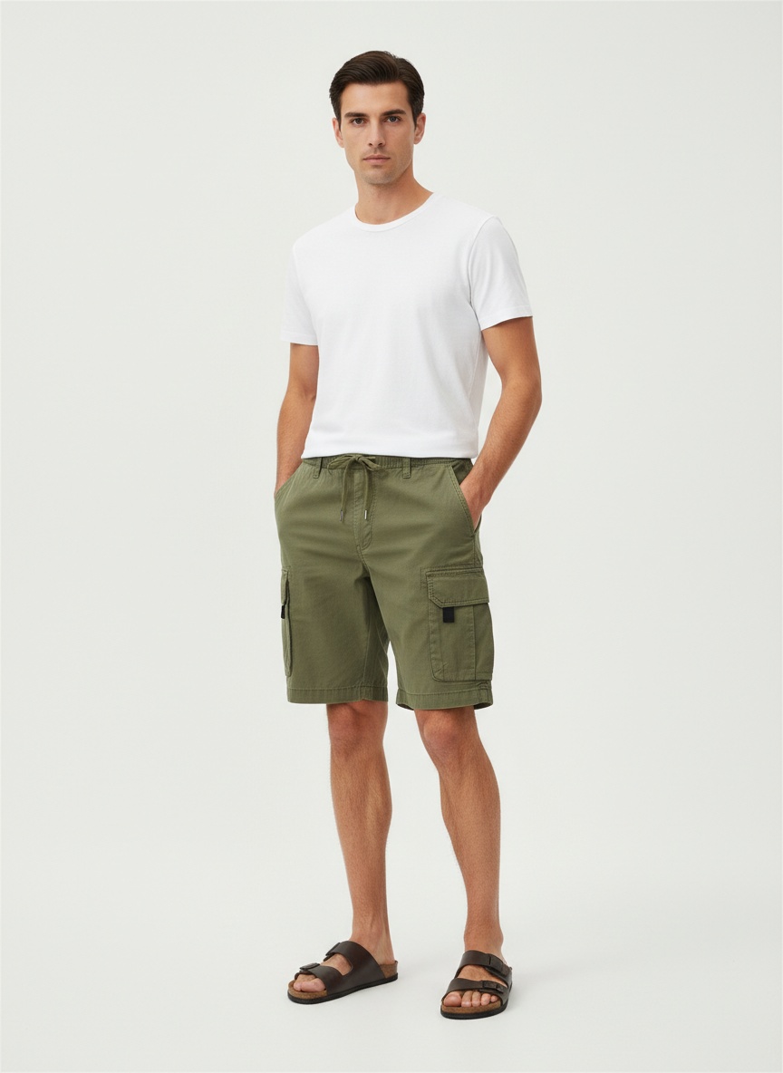 Relaxed Fit Vintage Straight Leg Men's Cargo Shorts for Summer Casual Wear