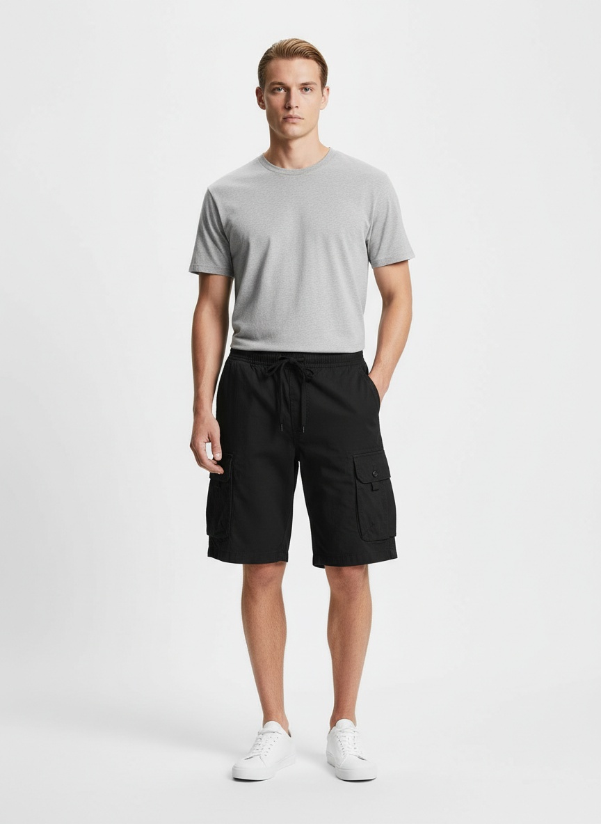 Relaxed Fit Vintage Straight Leg Men's Cargo Shorts for Summer Casual Wear