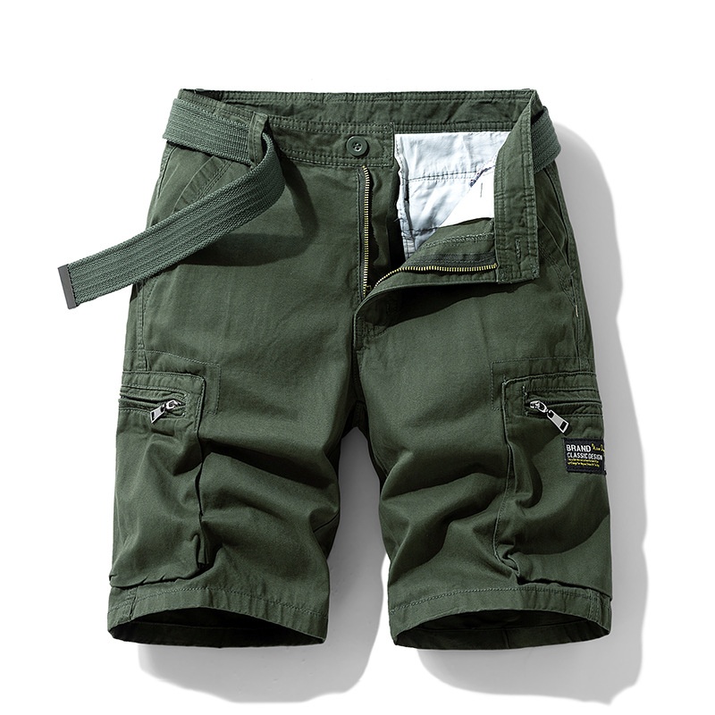 Multi-Pocket Relaxed Fit Vintage Inspired Men's Cargo Shorts for Summer Casual Wear (Belt Not Included)