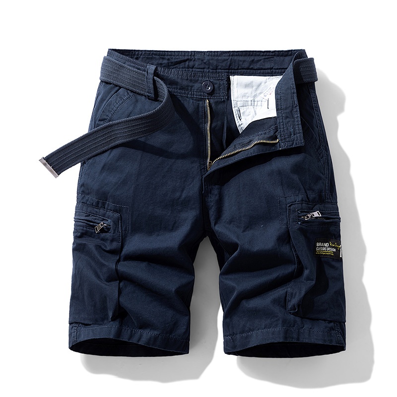 Multi-Pocket Relaxed Fit Vintage Inspired Men's Cargo Shorts for Summer Casual Wear (Belt Not Included)