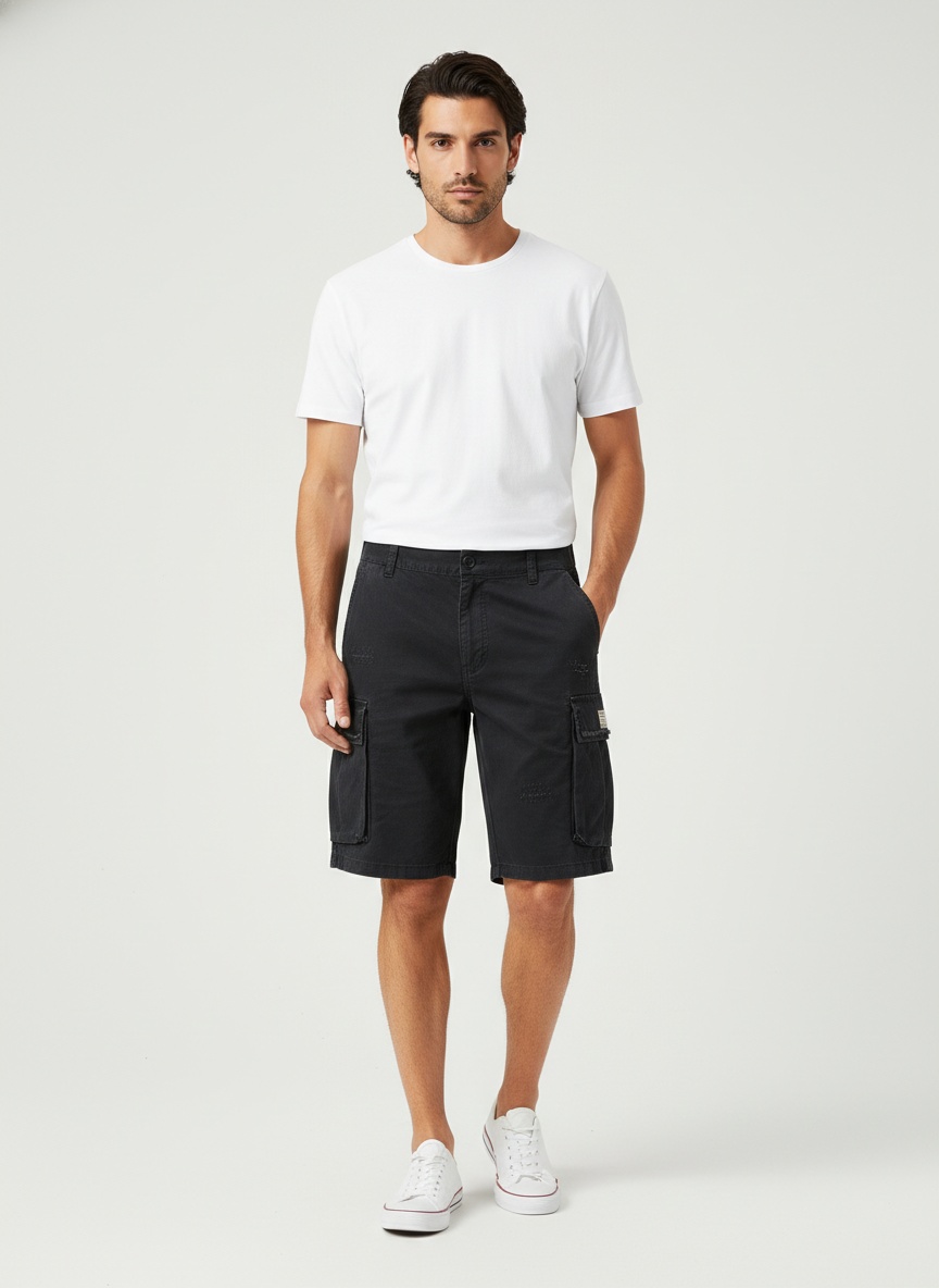 Relaxed Fit Camouflage Men's Cargo Shorts for Summer Casual Wear