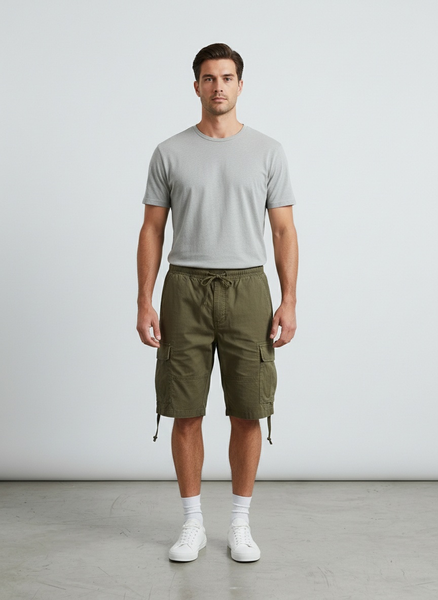 Camouflage Loose Fit Men's Cargo Shorts for Summer Casual Wear
