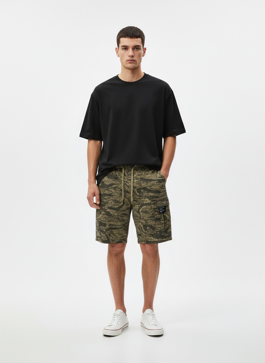Relaxed Fit Athletic Men's Cargo Shorts for Summer Wear