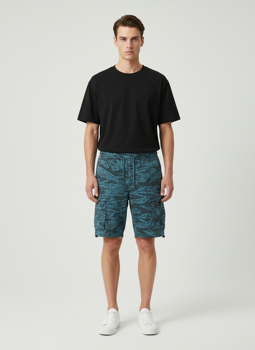 Relaxed Fit Athletic Men's Cargo Shorts for Summer Wear