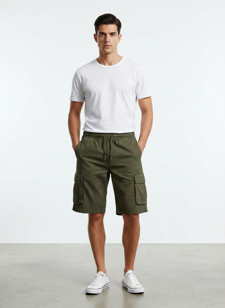 Simple Multi-Pocket Men's Shorts for Summer Casual Wear
