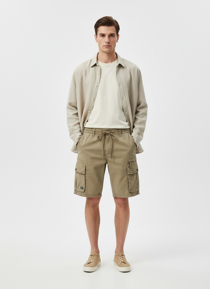 Simple Multi-Pocket Men's Shorts for Summer Casual Wear