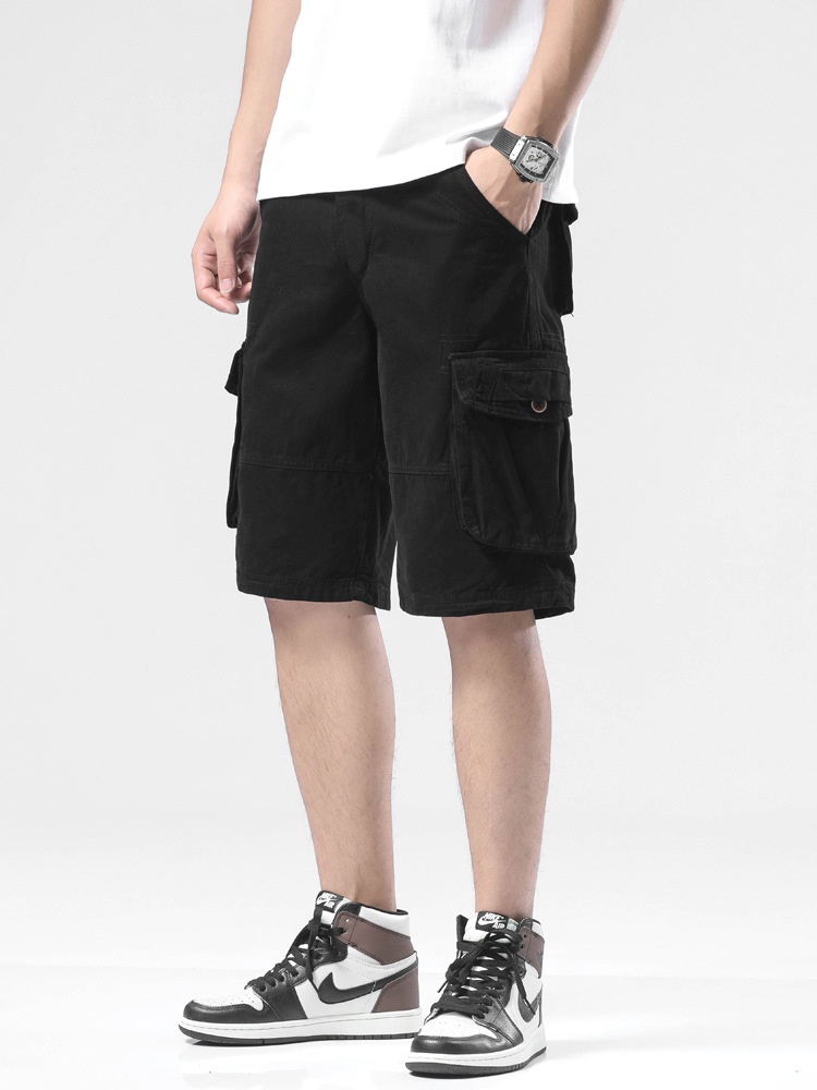 Relaxed Fit Multi-Pocket Men's Cargo Shorts for Summer Casual Wear