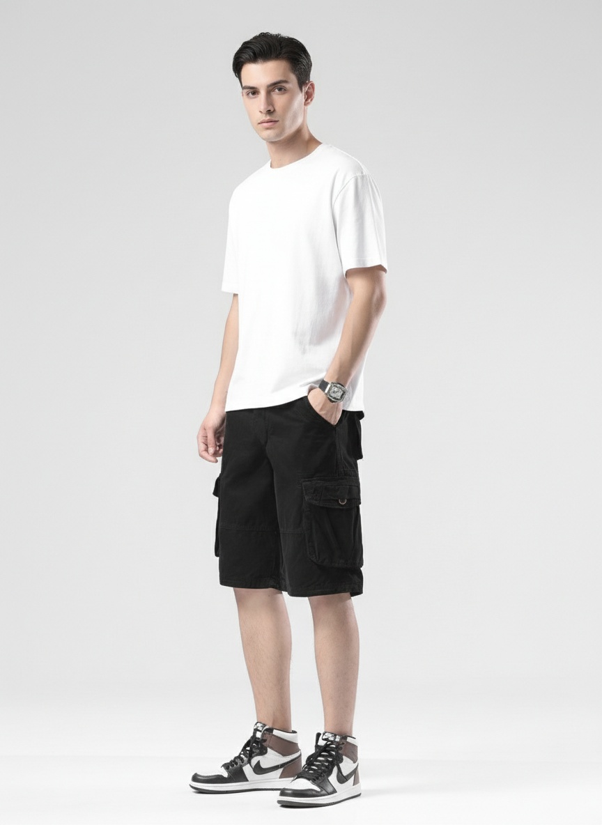 Relaxed Fit Multi-Pocket Men's Cargo Shorts for Summer Casual Wear