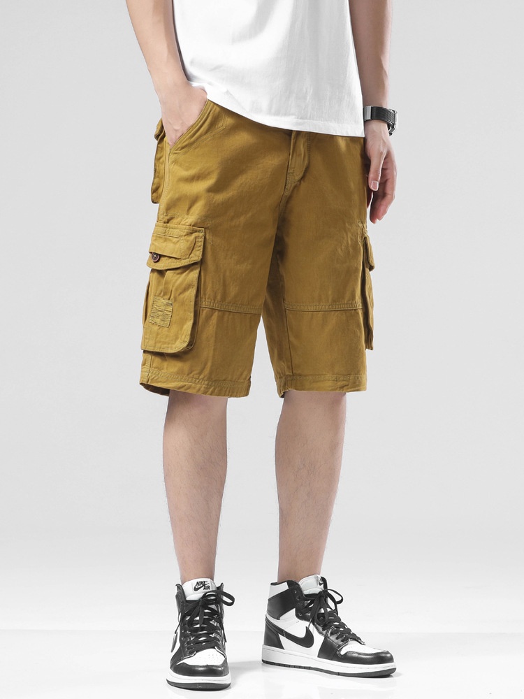 Relaxed Fit Multi-Pocket Men's Cargo Shorts for Summer Casual Wear