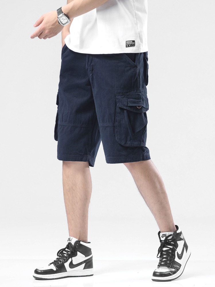 Relaxed Fit Multi-Pocket Men's Cargo Shorts for Summer Casual Wear