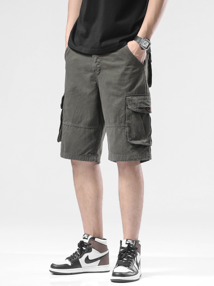 Relaxed Fit Multi-Pocket Men's Cargo Shorts for Summer Casual Wear