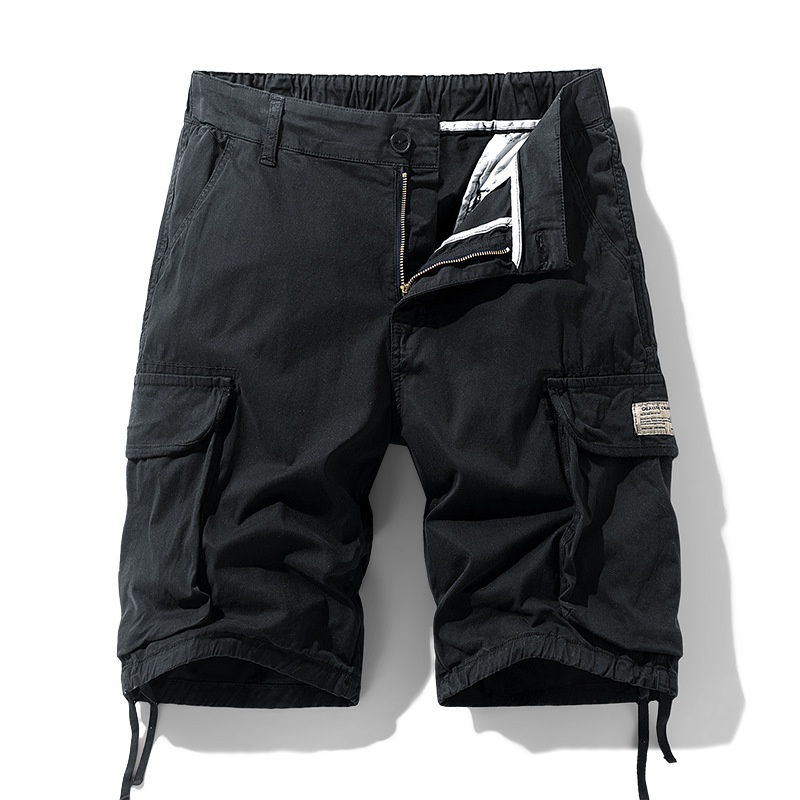 Multi-Pocket Mid-Rise Men's Casual Shorts for Summer Wear