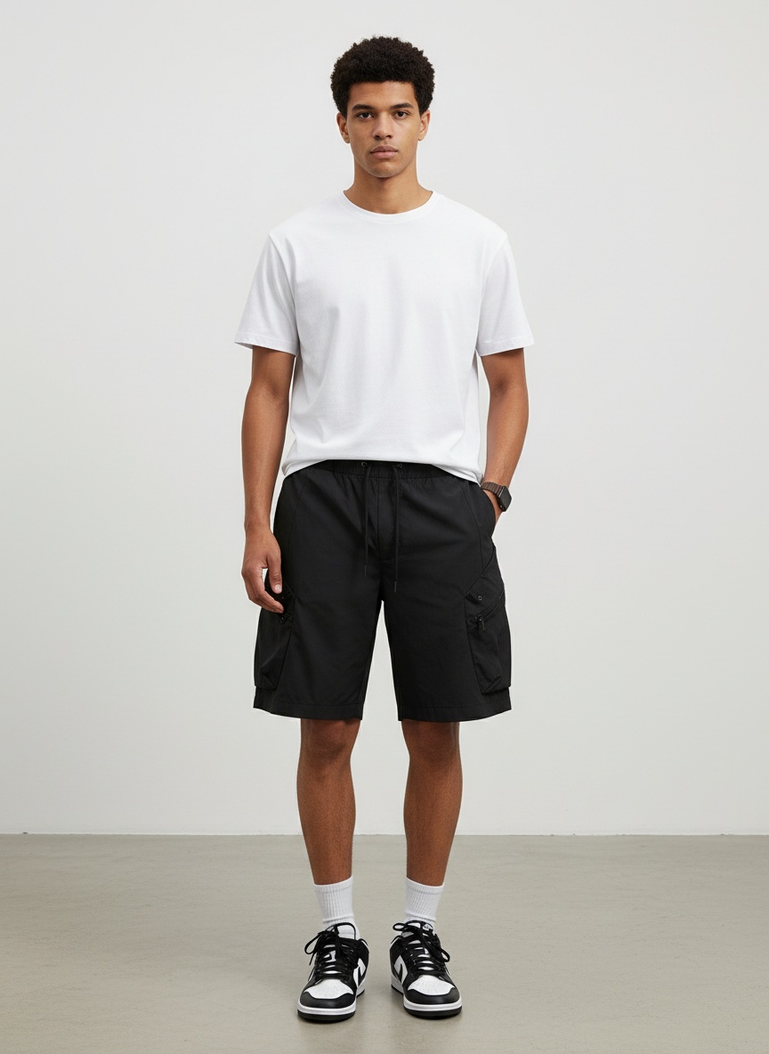 Straight-Leg Relaxed Fit Casual Men's Cargo Shorts