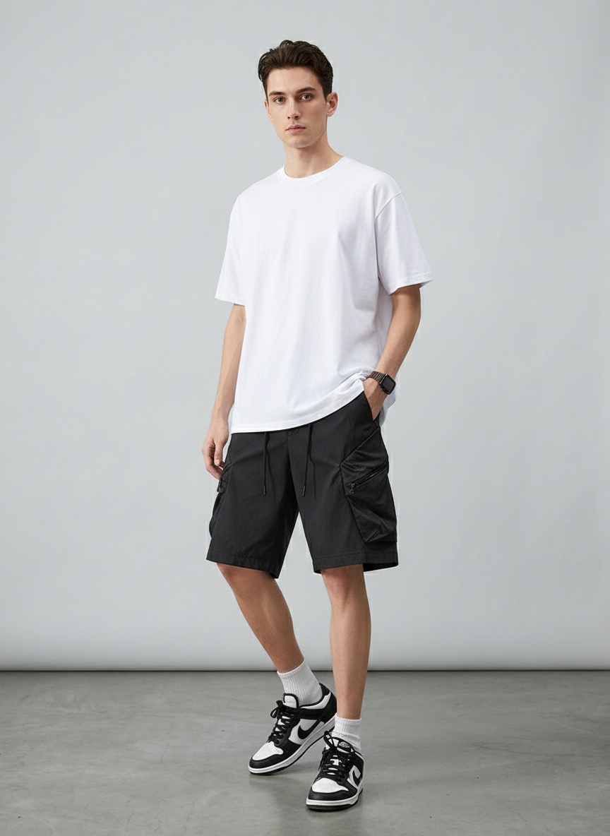 Straight-Leg Relaxed Fit Casual Men's Cargo Shorts