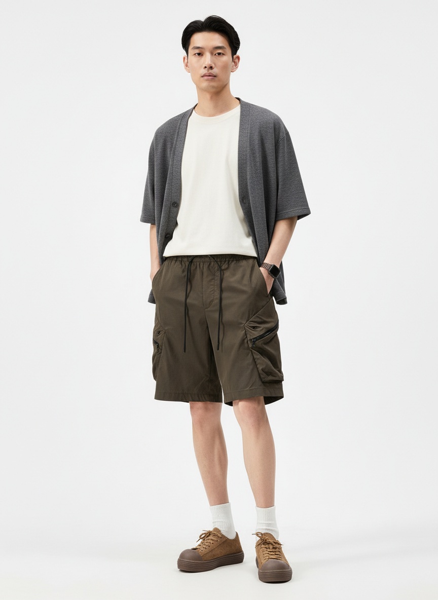 Straight-Leg Relaxed Fit Casual Men's Cargo Shorts