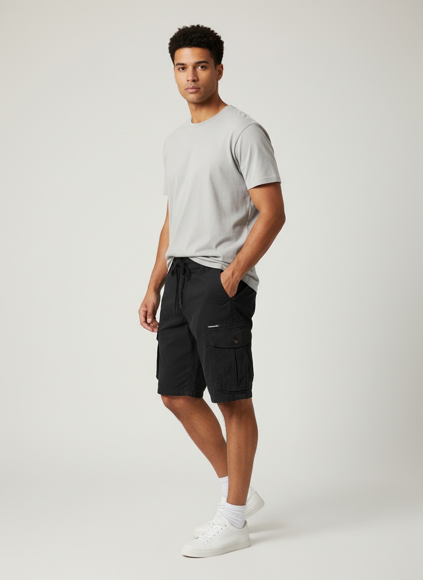 Relaxed Fit High Street Casual Men's Cargo Shorts for Summer Wear