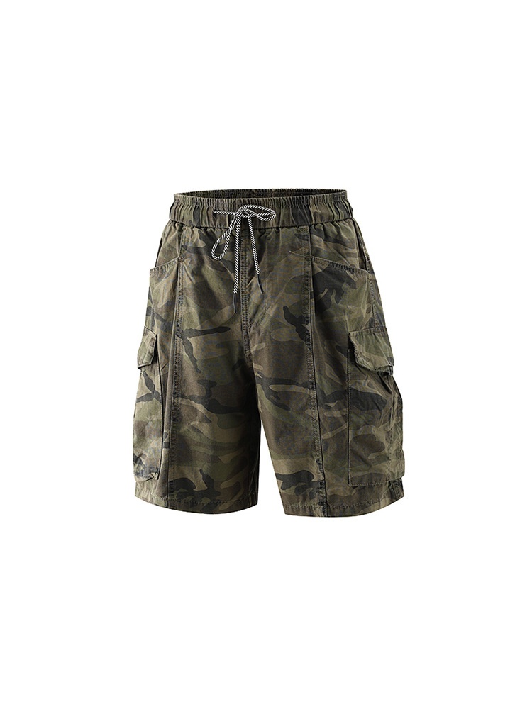 Comfortabele vintage camouflage cargo shorts voor heren, perfect voor een zomerse casual look.