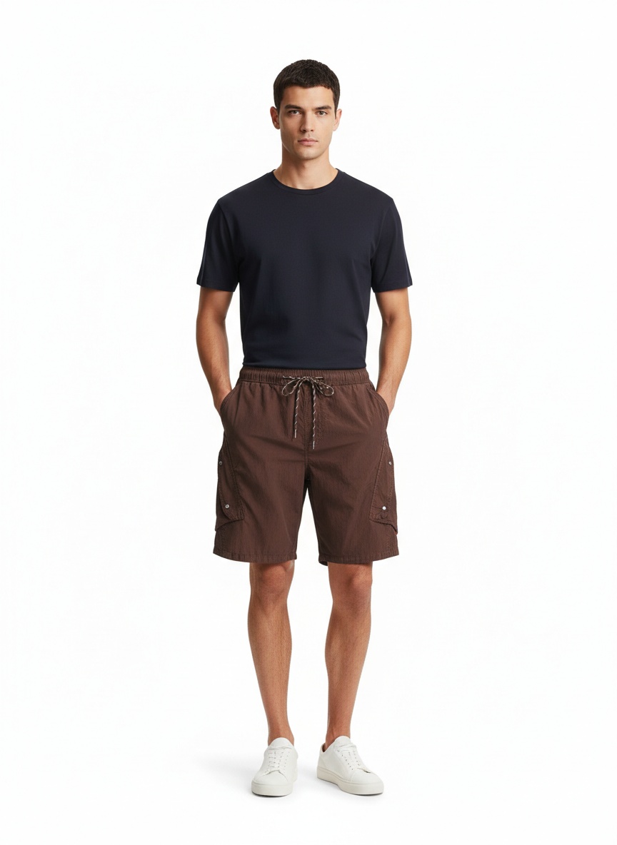 Relaxed Fit Wide-Leg Men's Cargo Shorts for Summer Casual Wear