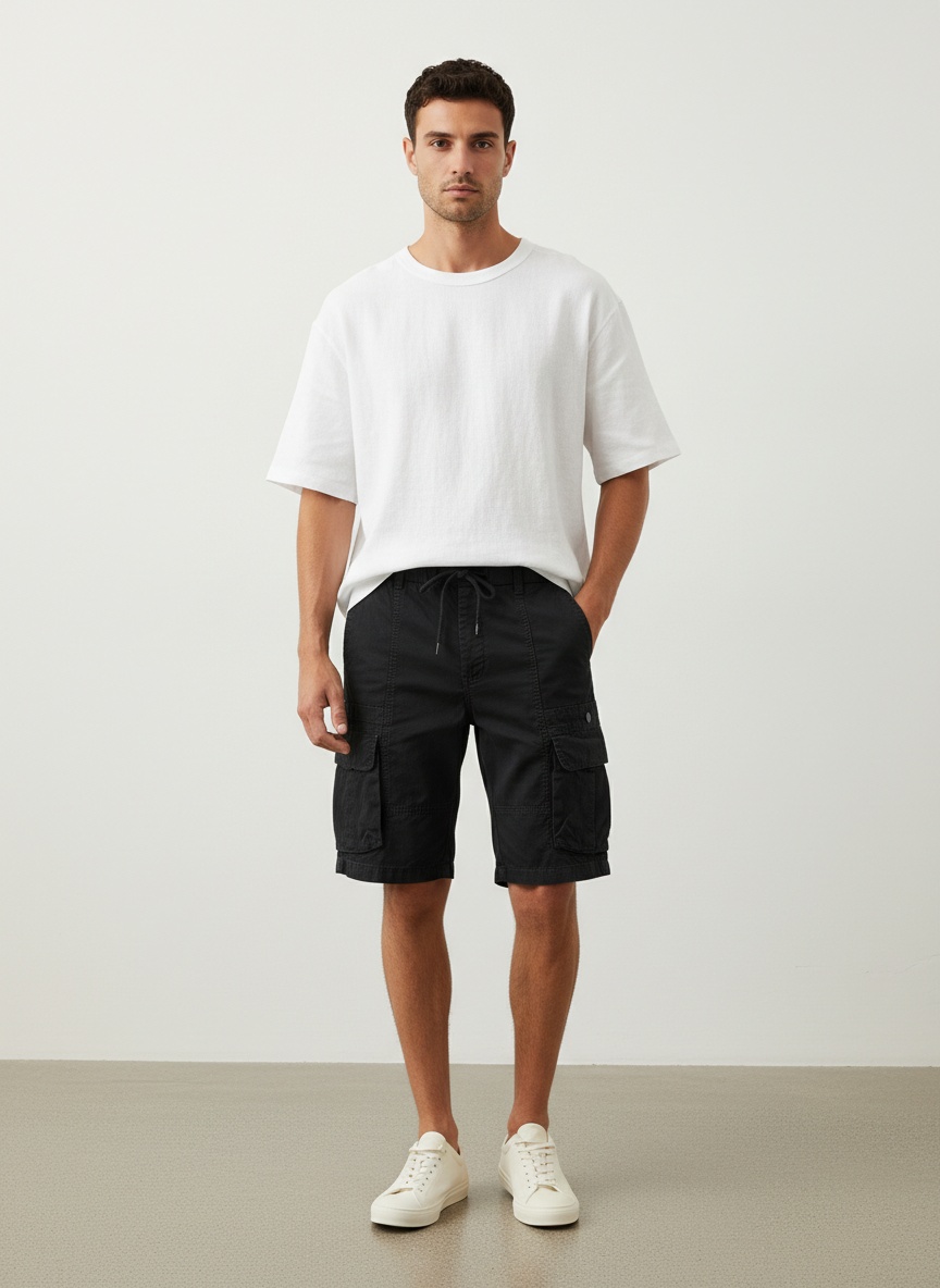 Relaxed Fit High Street Men's Cargo Shorts for Casual Summer Wear