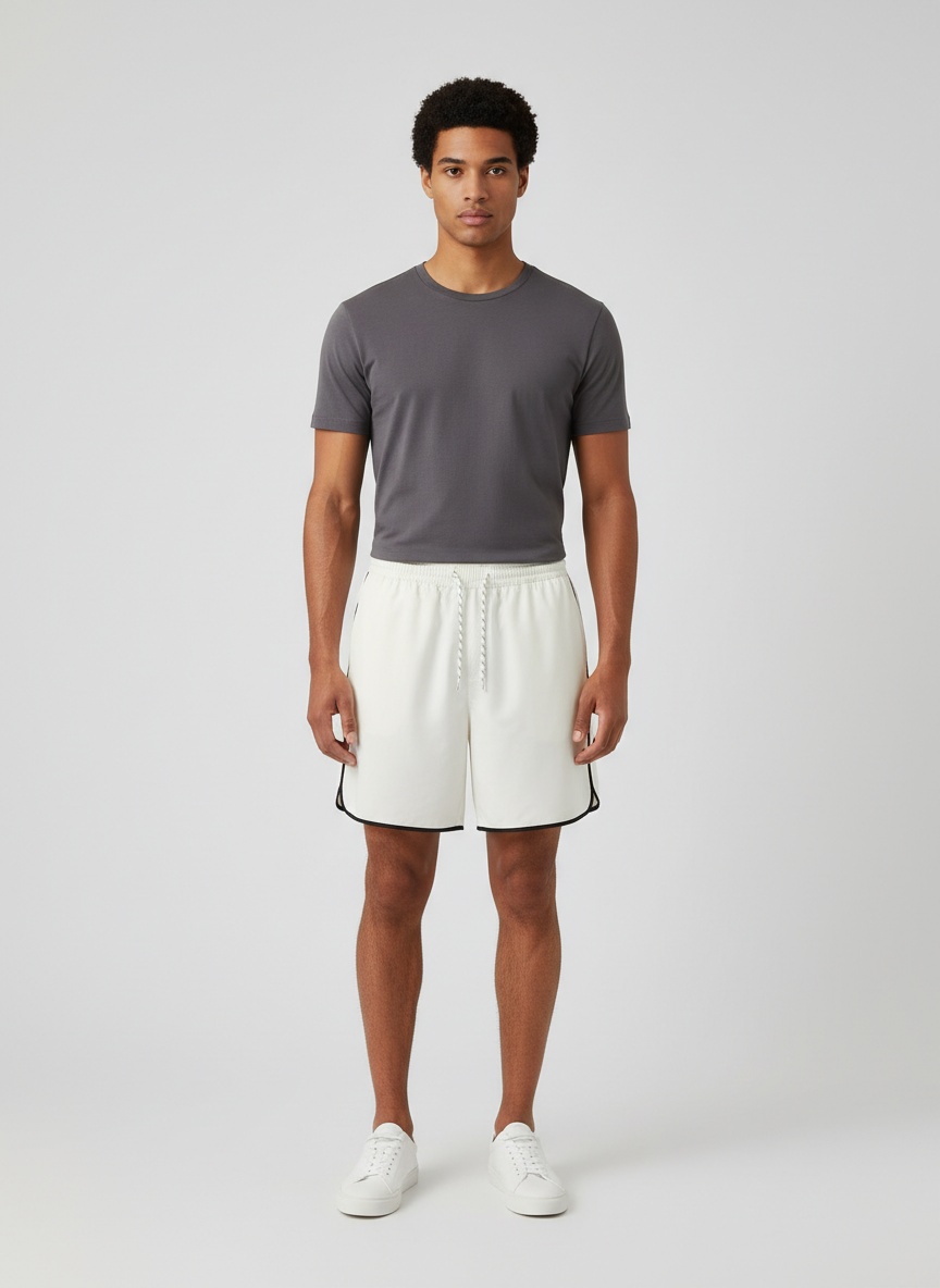 Breathable Solid Color Men's Running Shorts for Summer Outdoor Sports