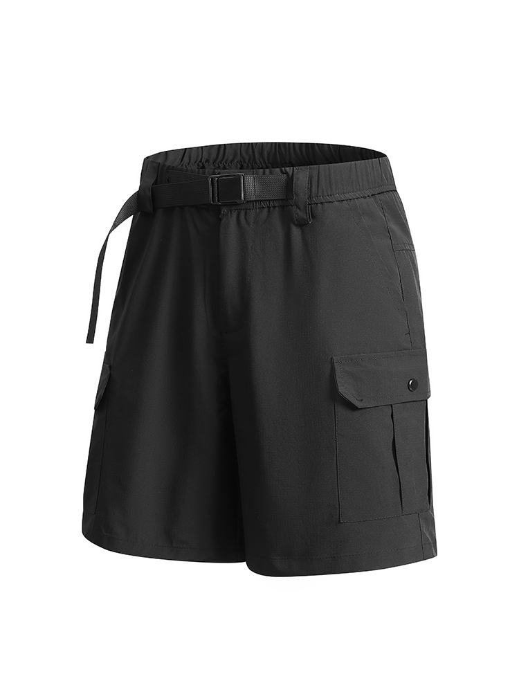 Straight Fit Men's Sport Shorts for Summer Casual Wear With Belt